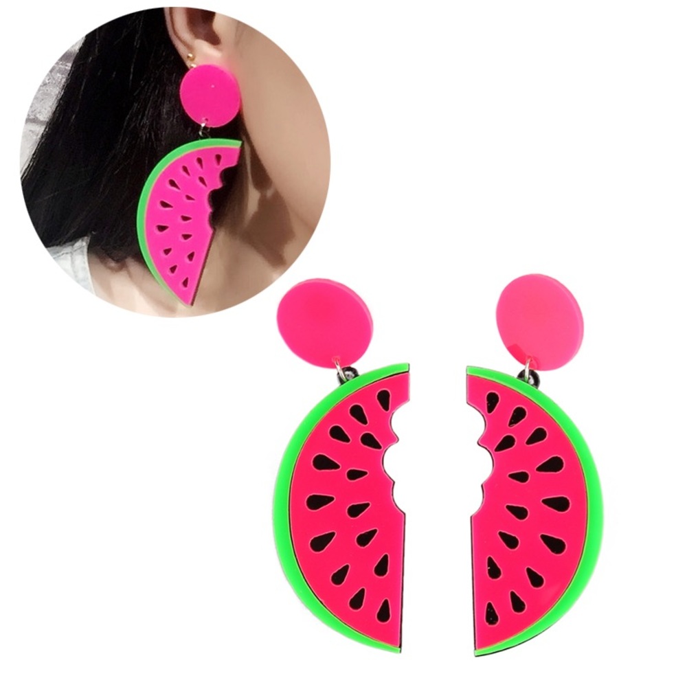 Watermelon Drop Earrings - Picture 2 of 3